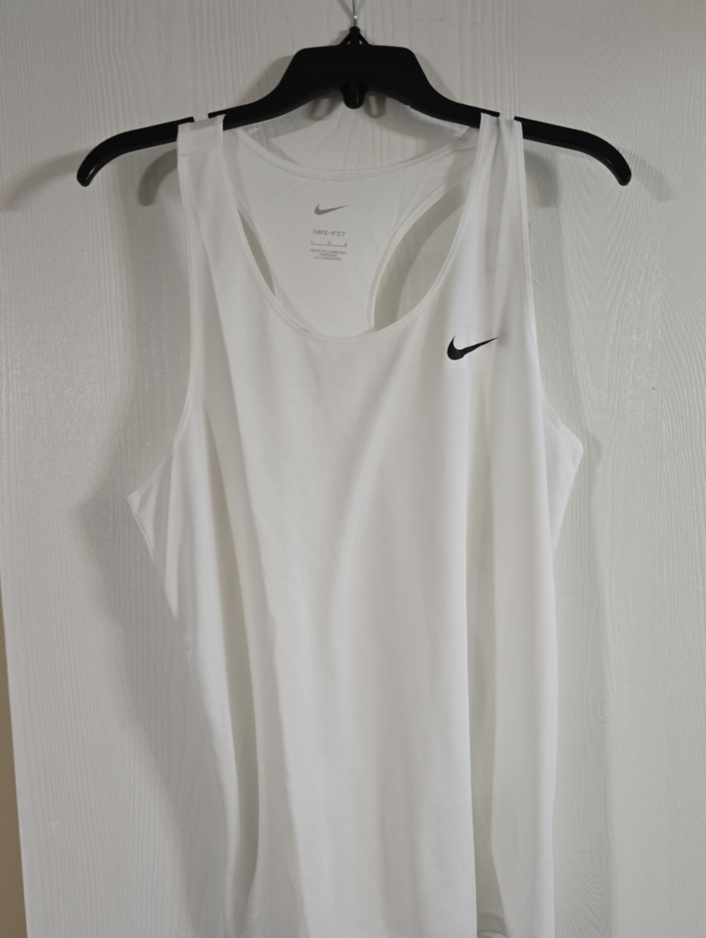 Nike White Dri-FIT Athletic Racerback Tank